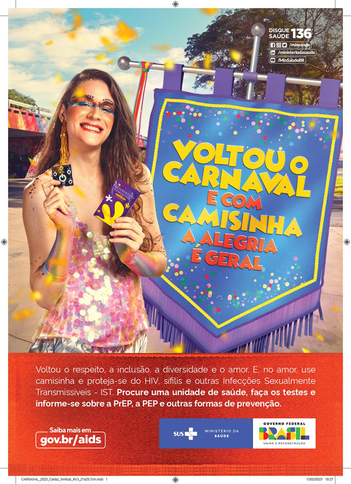 Ministério da Saúde lança Campanha de Prevenção às IST para o carnaval 2023