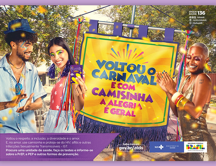 Ministério da Saúde lança Campanha de Prevenção às IST para o carnaval 2023 | Imagem: Divulgação/Ministério da Saúde