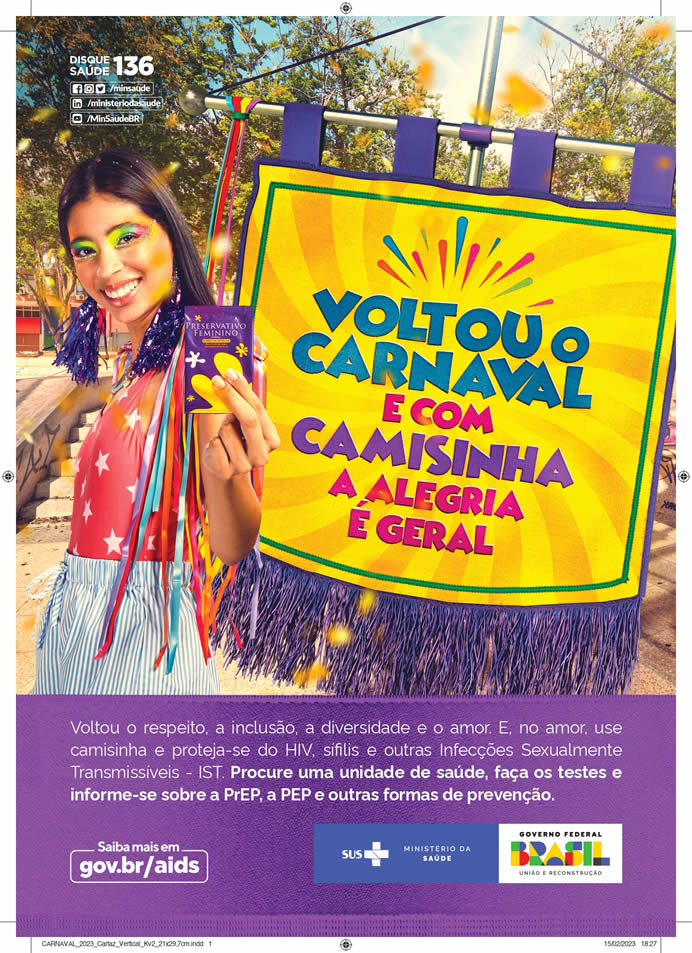 Ministério da Saúde lança Campanha de Prevenção às IST para o carnaval 2023